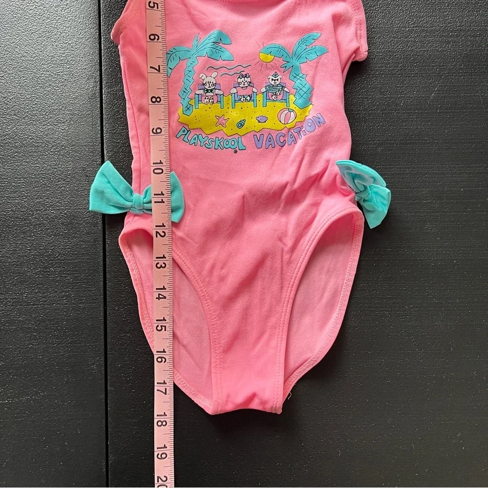 Vintage Playskool Vacation Neon Pink One Piece Swimsuit Size 5/6 - Picture 8 of 9